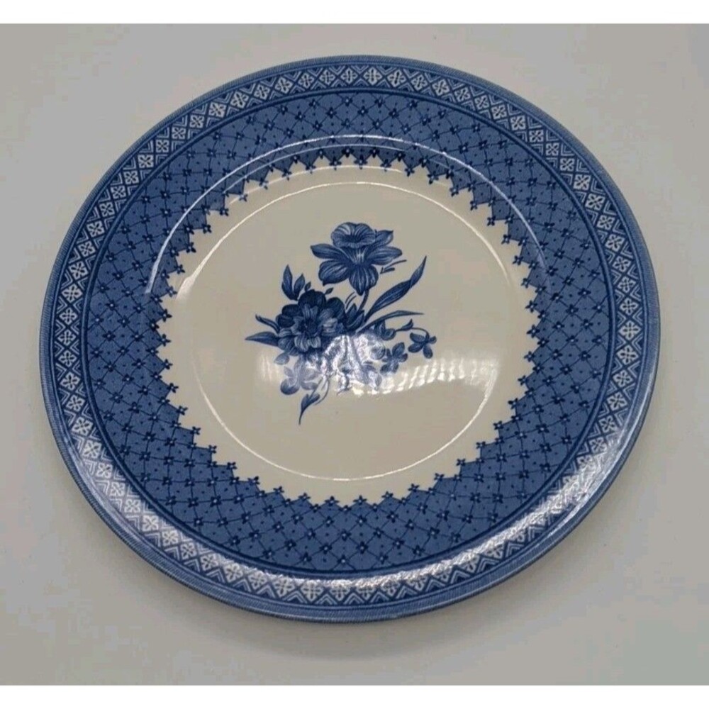 Churchill Out Of The Blue Salad Plate Blue & White Spring Flowers M Gilliatt